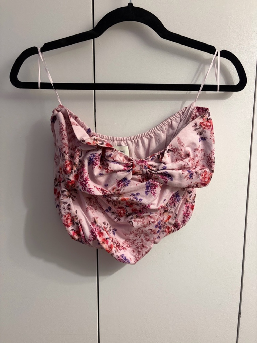 Cami NYC Pink Floral Bow Front Top